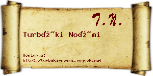 Turbéki Noémi névjegykártya